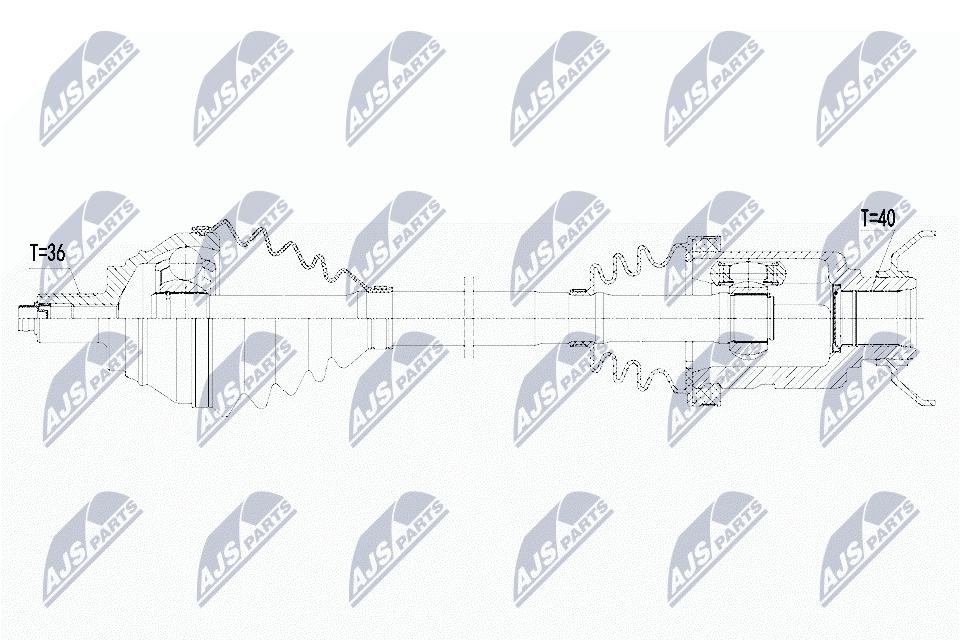 Driveshaft Front Axle Right Manual Transmission NPW-VW-183 NTY for VW AUDI - Image 3