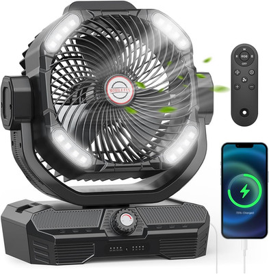 40000Mah Battery Powered Large Camping Fan, 15'' Rechargeable Battery Operated Os