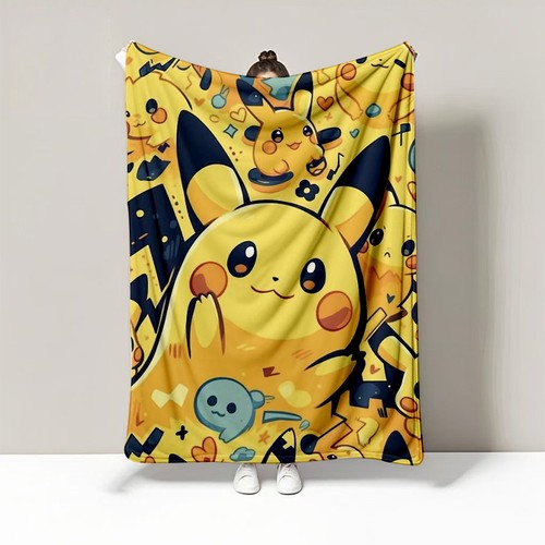 3D Pikachu Anime Printed Series Sleep Blanket Sofa Bed Sheet Blanket - Photo 18/19