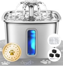 Veken Innovation Award Winner Stainless Steel Cat Water Fountain, 108oz