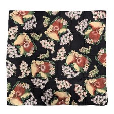 Echo Club 7 Square Silk Fruit Themed Scarf Multicolor Grapes Pears
