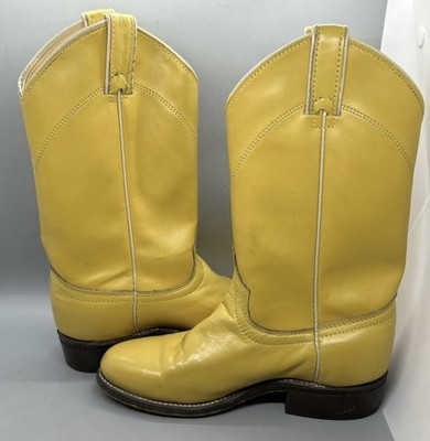 Laredo Yellow Western Leather Kids Children s Cowboy Boots Size 5 ~ Great Shape