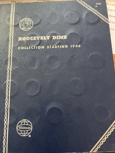 Whitman Roosevelt Dime Collection Album 1946-1974 with Assorted Dimes