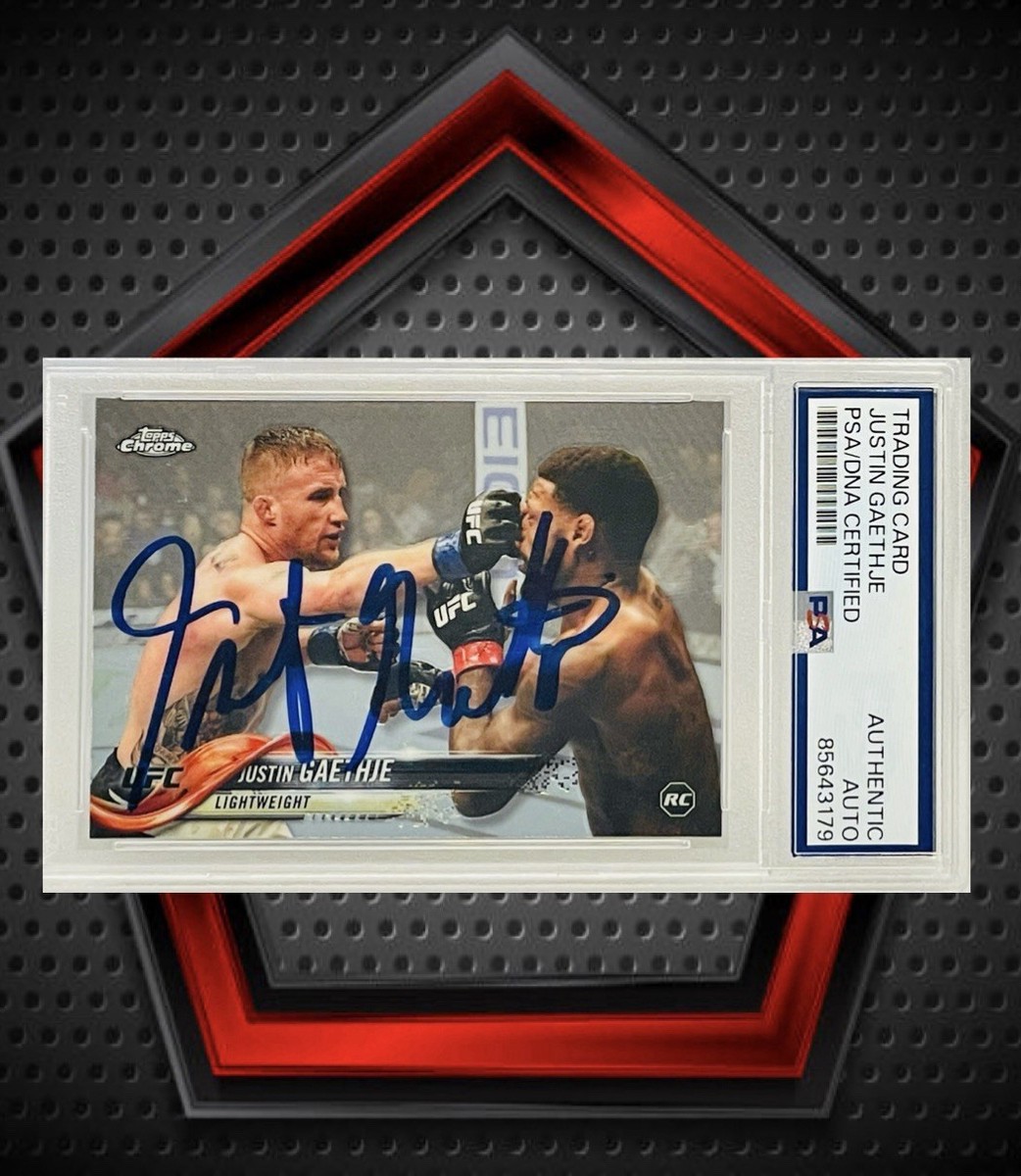 Justin Gaethje RC *PSA Authentic* Auto 2018 Topps Chrome UFC Blue