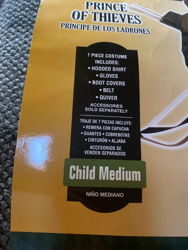 Robin Hood Prince of Thieves Boys Child Costume Size Medium . New - Image 2 of 3