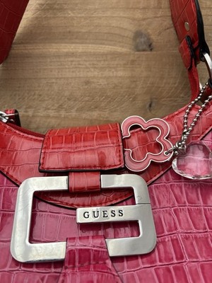 Y2K Vintage GUESS Hot Pink Croc Shoulder Bag rare | eBay