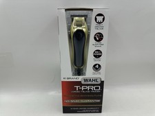 Wahl T-Pro Corded T-Blade Trimmer Shaver Beard Mustache 4 Lengths Gold Black 