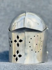Casque Barbuta artisanal - réplique authentique de l'armure de chevalier pour...