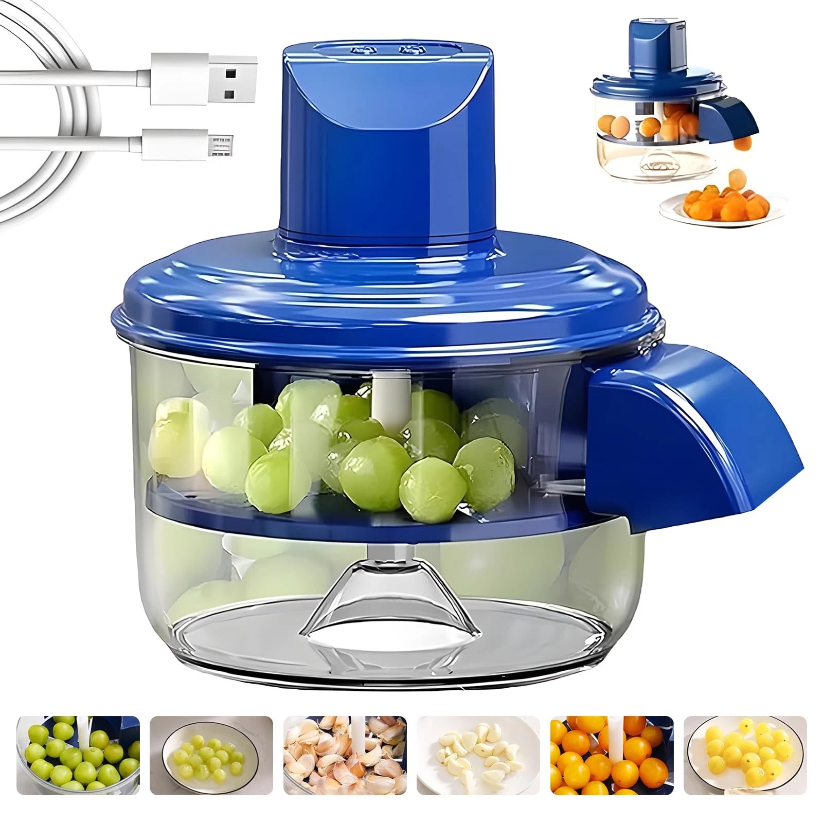 Automatic Peeling Machine，Electric Peeler For Garlic、Grape、Fruits No, Blue