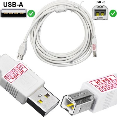 Weiß USB Druckerkabel Scanner Anschluss für Samsung CLP-600N, CLP-310N, CLP-660N