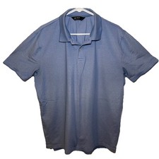 Member's Mark Polo Shirt Men's L Blue Stretch Cotton Pique Short Sleeve