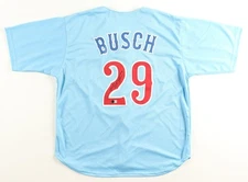 Michael Busch Signed Chicago Cubs Chi Town Powder Blue Jersey (Beckett) 1st Base