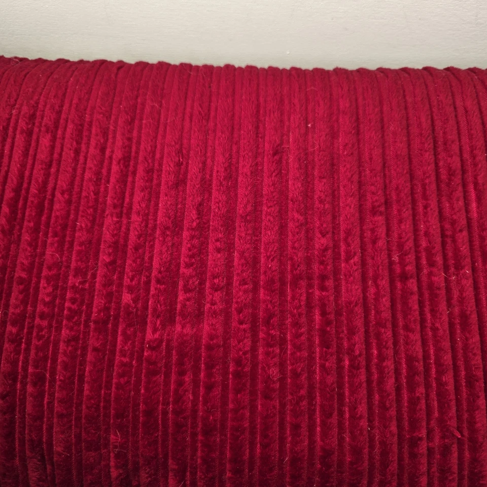 Vintage Red Corduroy 100% Cotton Fabric By The Yd, 8 Yds Available Jumbo Wale - Image 3 of 4