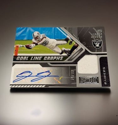 2021 Panini Goal Line Graphs Josh Jacobs Game Worn Jersey Autograph Card /99