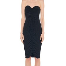 Norma Kamali – Strapless shirred front dress to knee