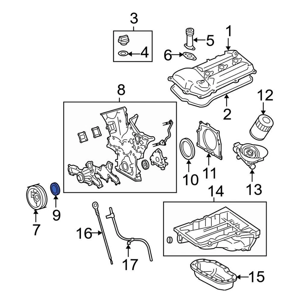 For Toyota Tundra 2011-2014 Toyota 9031142048 Front Engine Crankshaft Seal - Изображение 3 из 4