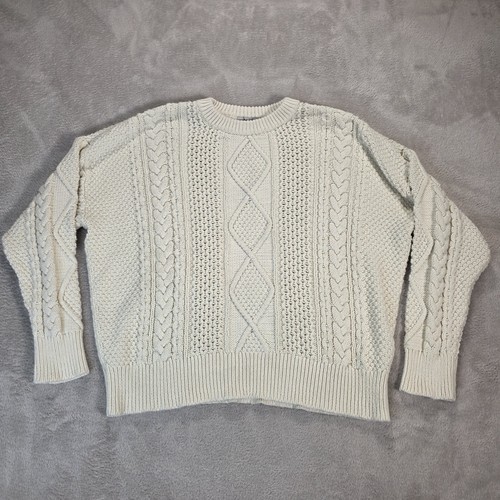 Suéter Madewell Tejido con Cable para Mujer XL Marfil Cuello Redondo Manga Larga Pullover - Imagen 1 de 14