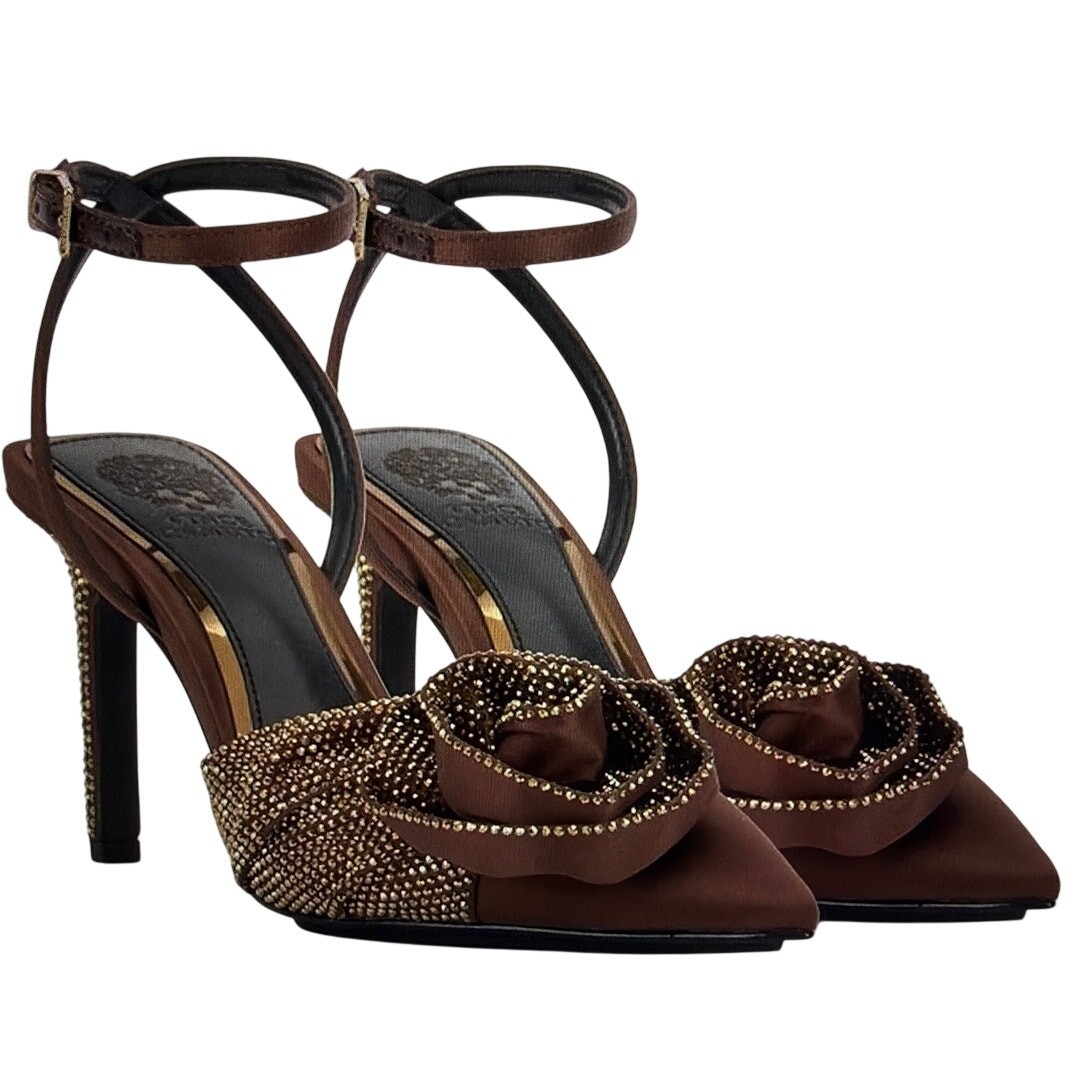 white christmas dresses Devon Chocolate Moiré Slingback Sandal | Flat Sandals main image 0