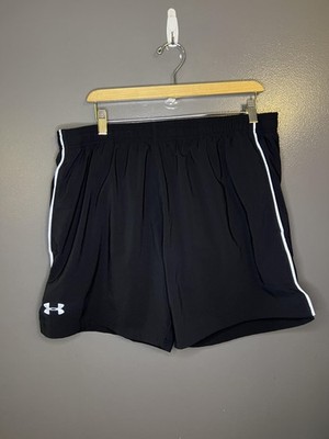 Under Armour Shorts Mens XL Black Fitted HeatGear Running Gym Pockets Athletic