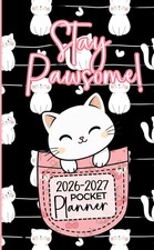 Pocket Planner 2026-2027: "Stay Paw-some" 2-Year Monthly Agenda for Cat Lovers
