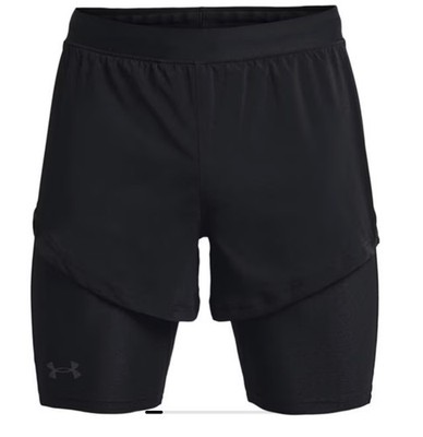Under Armour RUSH Herren Laufshorts schwarz 2 in 1 Kompression Twin Short Run S