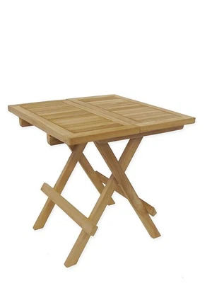 Gartentisch Beistelltisch aus massiven Teakholz klappbar 50 x 50 cm (9505) - Bild 1 von 4
