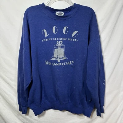 Sudadera De Colección Distressed Liberty Plumbing Supply Y2K 2000 XL Peso Pesado - Imagen 1 de 4
