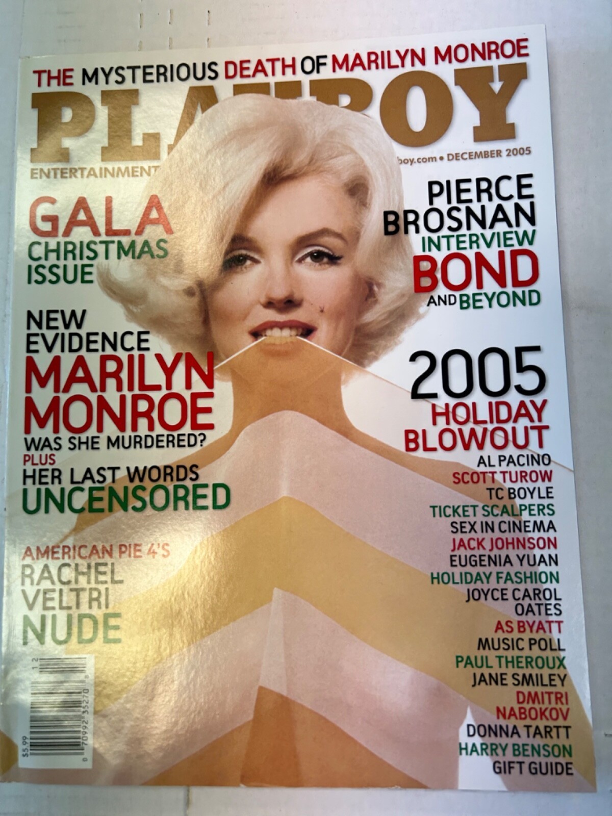 Playboy Magazine December 2005 Marilyn Monroe Pierce Bronson Excellent