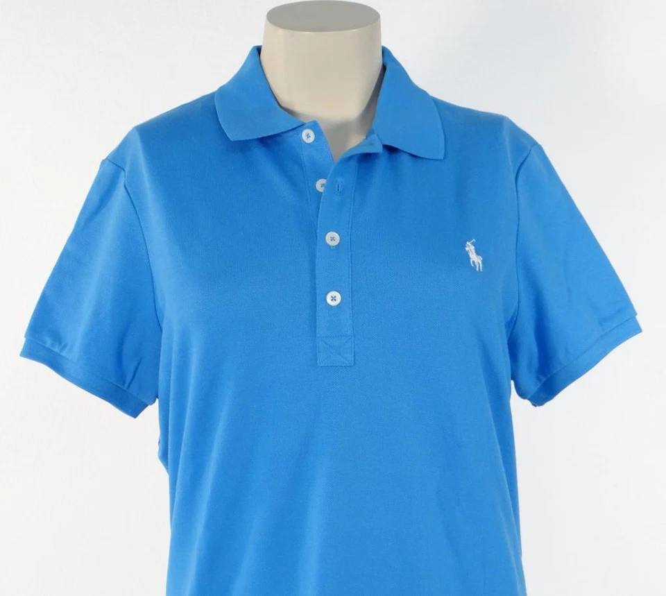 Polo Ralph Lauren Golf Azul Manga Corta Calce Ajustado Golf Mujer Nuevo con Etiquetas Foto 2 de 4