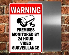 WARNING SIGNS 24 HOUR VIDEO SURVEILLANCE SECURITY SIGN - CCTV CAMERA METAL ACM