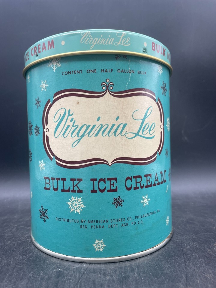 VINTAGE CARDBOARD, TIN VIRGINIA LEE ICE CREAM VAN CHOC STRAW CONTAINER