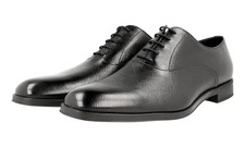 PRADA SAFFIANO Leather Oxford Dress Suit Shoes - Black - NEW -  US 10 EU 43
