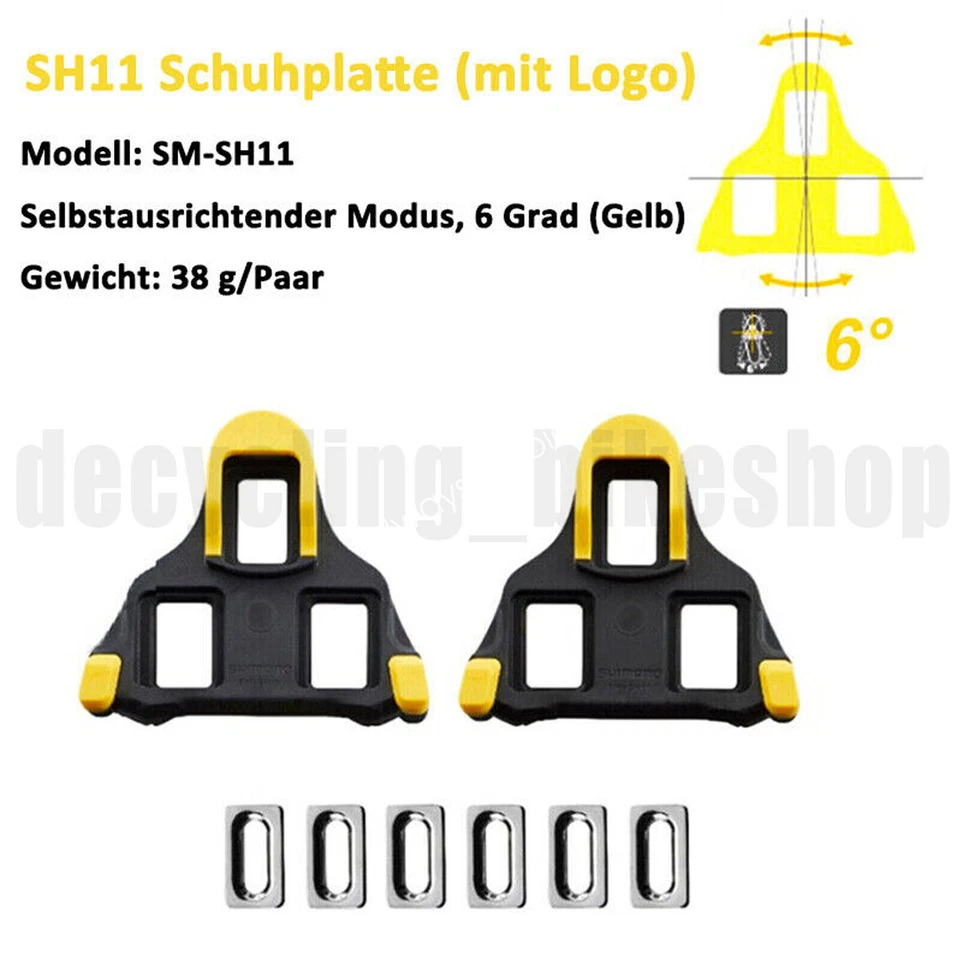 Shimano SPD-SL 0/2/6° SM-SH10/SH11/SH12 Fahrrad Pedale Cleatset Rennrad Cleats - Bild 4 von 4