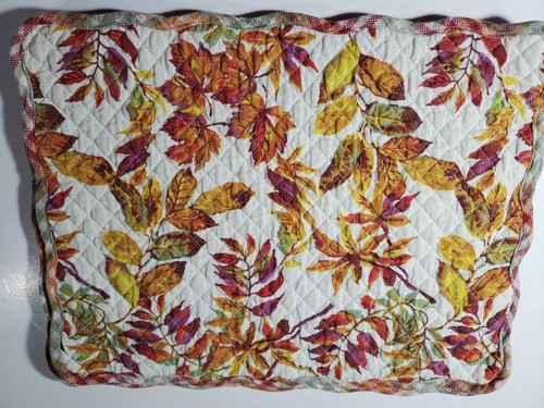 Martha Stewart Placemats Set Of 3 Quilted Cotton Reversible Floral 13 X 17" - Picture 8 of 10