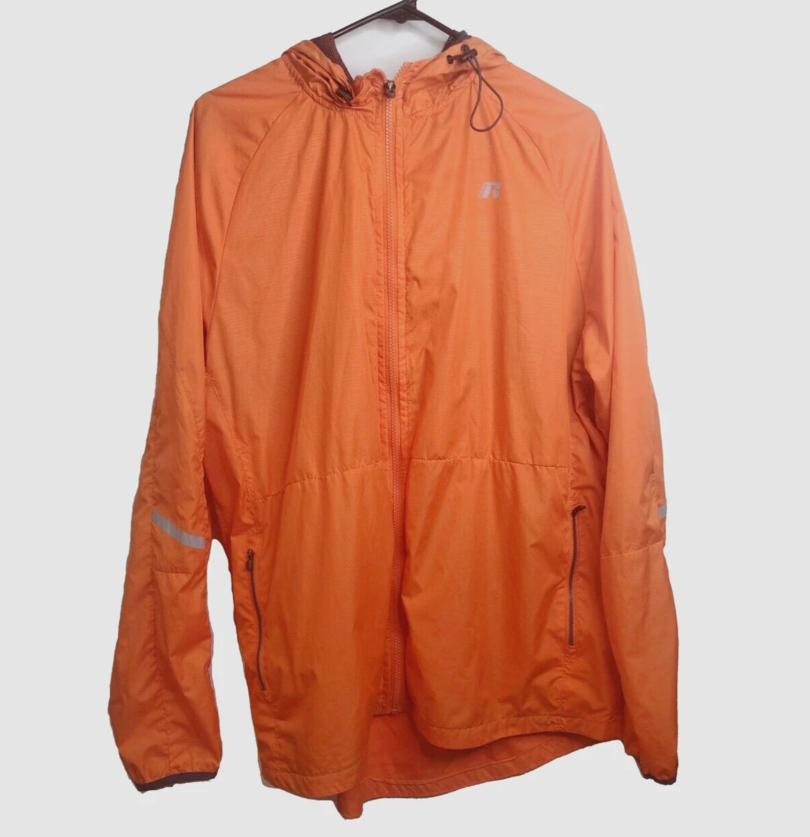 Russell Hooded Windbreaker Rain Coat with Zippered Pockets Men s Jacket RS14401