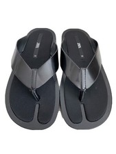 New  Zara Black Minimal Flat Slides Sandals US 7.5/EU 38