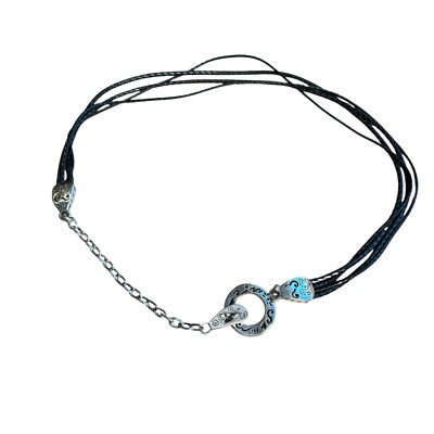 Brighton Black Braided Leather Lasso Rope Sling Wrap Belt Silver Clasp 40” Brighton Black Braided Leather Lasso Rope Sling Wrap Belt  main image 3