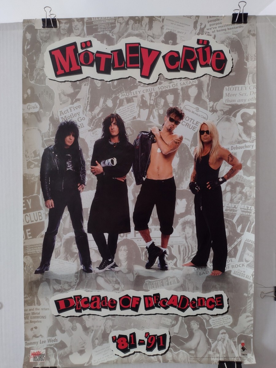 MOTLEY CRUE Decade of Decadence ORIGINAL Promo Poster 1991
