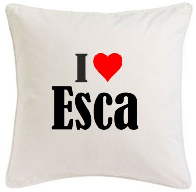 KISSENBEZUG I LOVE ESCA 40CMX40CM AUS MIKROFASER