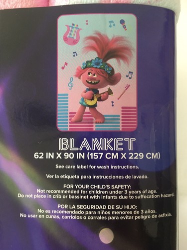 Trolls World Tour Plüschdecke - 62 Zoll x 90 Zoll von Franco Manufacturing (NEU) - Bild 7 von 8