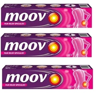 Moov Fast Pain Relief Cream 3 Packs- 50g Each, Back, Muscle , Joint , Knee Pain 