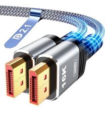 Highwings Cable Displayport 2.1, 16K DP 2.0, 15 pies [16K @60Hz, 8K @120Hz, 4K.