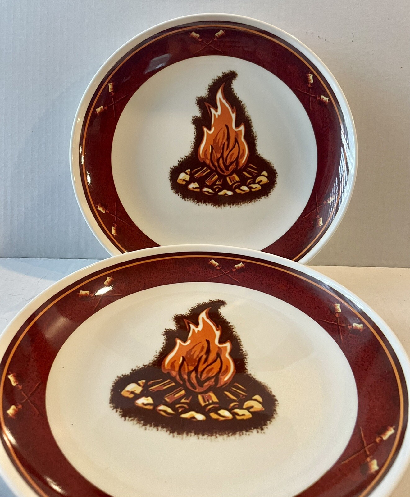 Collectible Wilcor Campfire Plates 10” Melamine For Camping EUC for