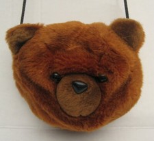 BJ Toy Co Brown Teddy Bear Purse Plush Crossbody Bag Face Cosplay Stuffed Animal