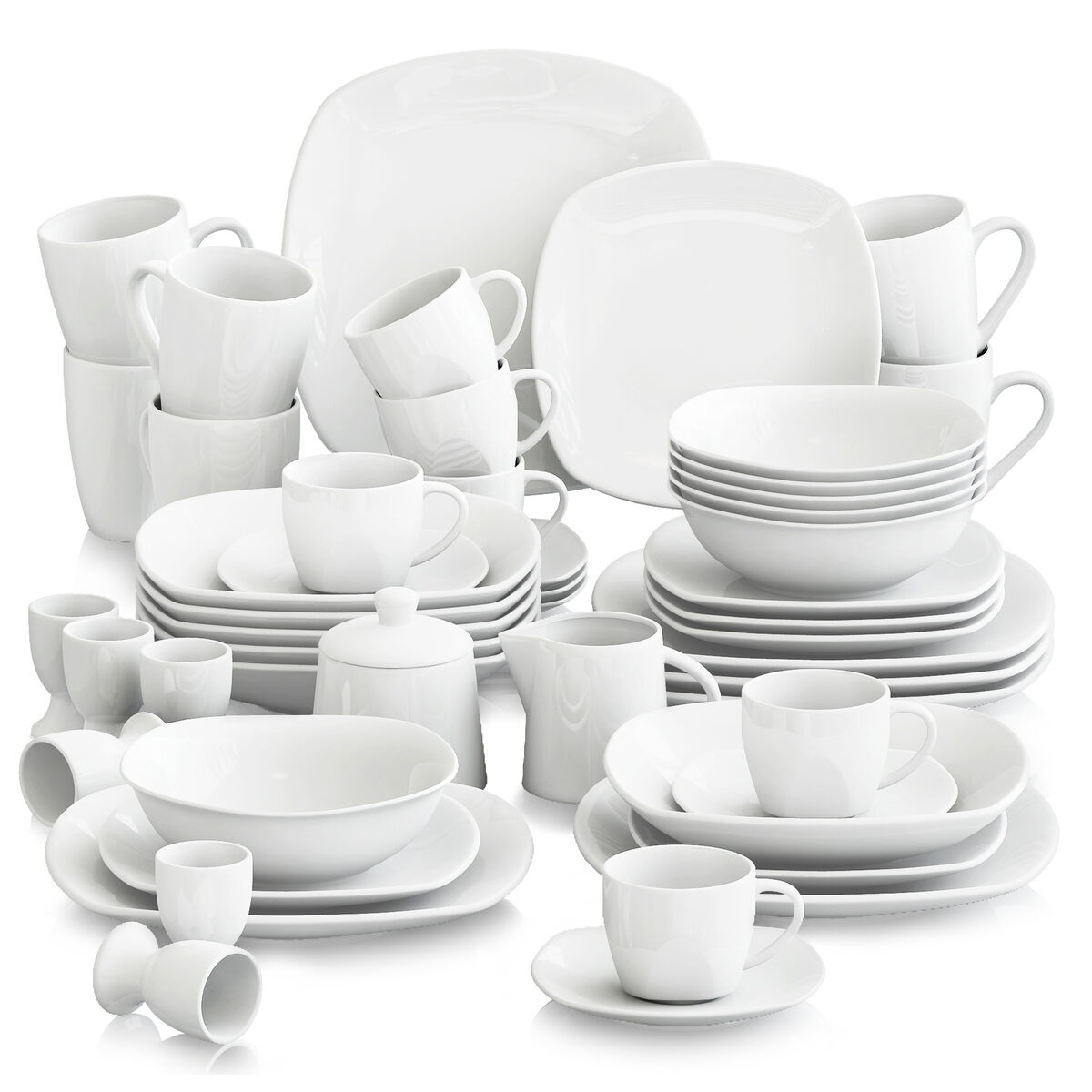 MALACASA Elisa Porcelain China Dinnerware Set - Service for 12