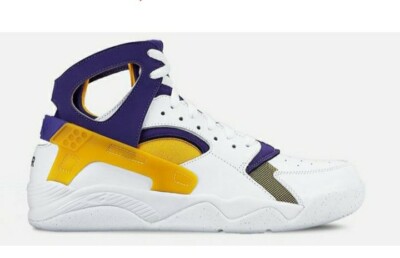 Nike Flight Huarache Lakers Gold White Purple 705281 101 GS 5.5 Boys Girl Kobe