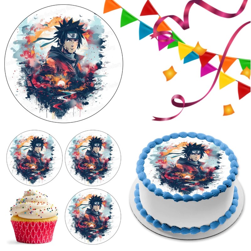Manga Anime Cake Topper Party Decoration Edible Birthday Celebration Cupcake