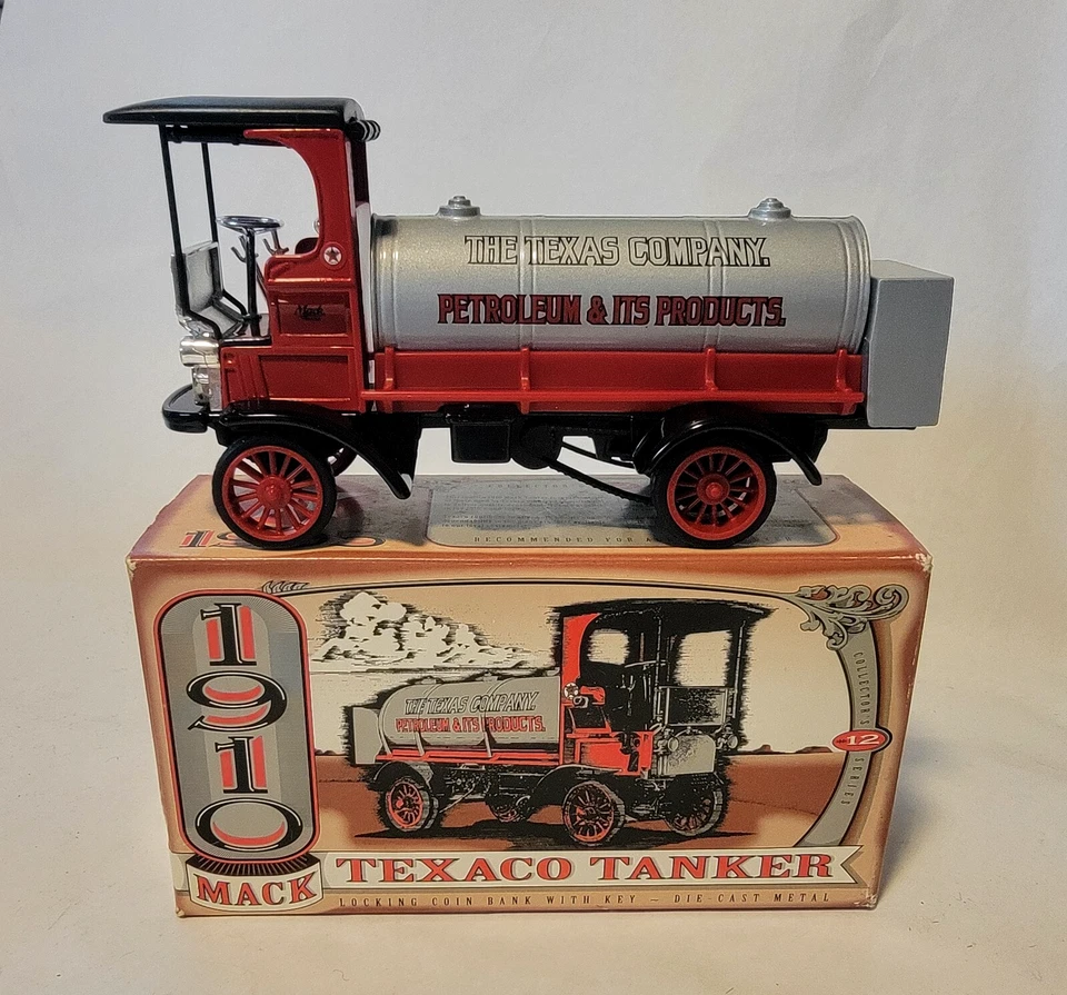 ERTL BANK 1910 Mack TEXACO Tanker Truck Series #12 Die-Cast Metal w/ Key - Image 2 of 4