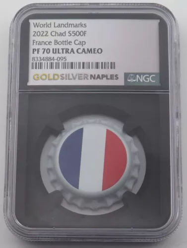 2022 500 Francs Silver NGC PF70 Ultra Cameo - Bottle Cap France Chad