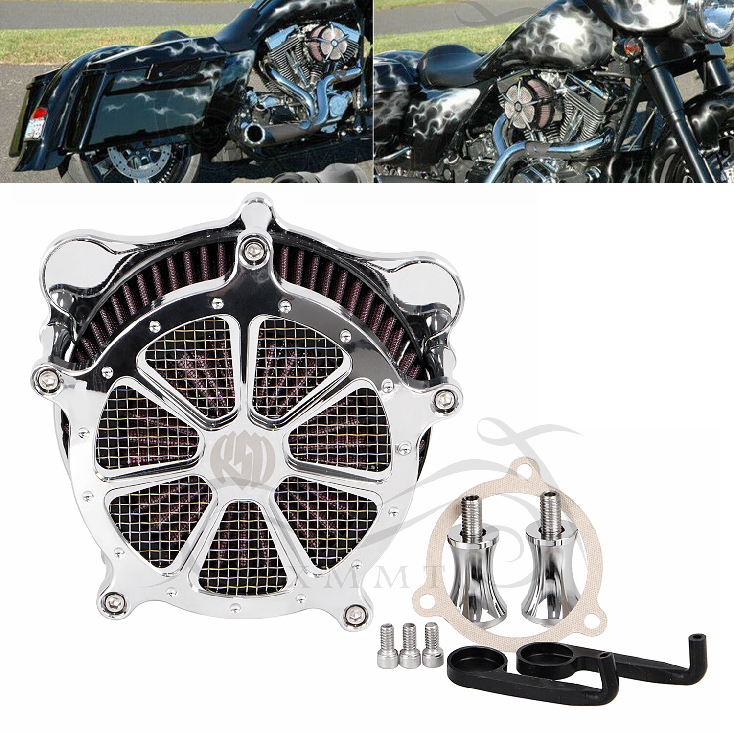 Air Filter RSD Chrome Air Cleaner Intake Filter for Harley Touring